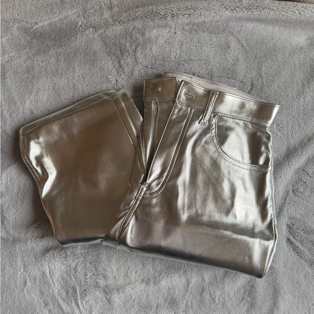 Abercrombie & Fitch Vegan Leather 90s Jeans - Picture 2 of 3